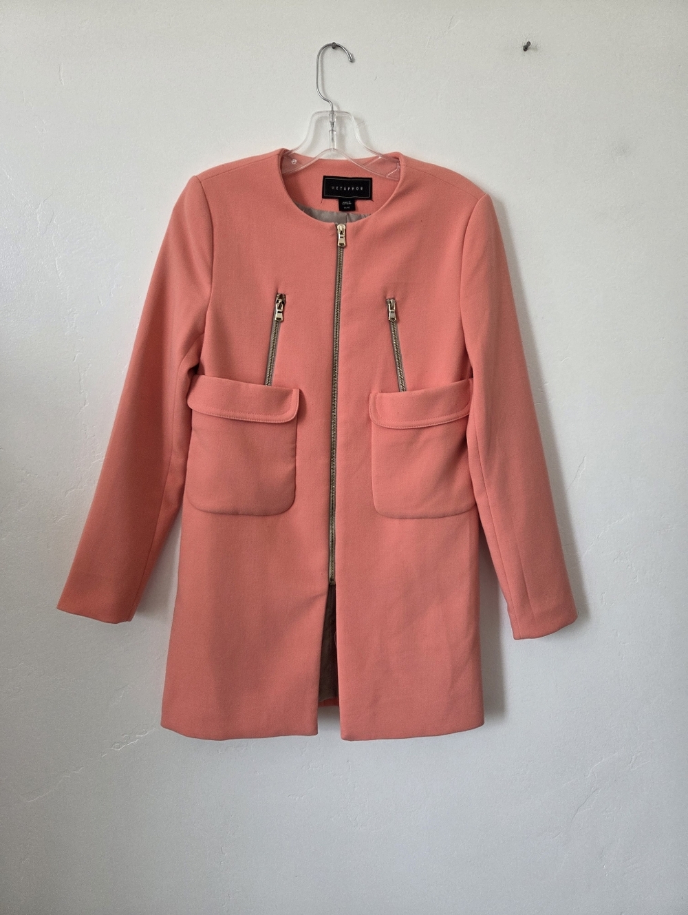 Metaphor Longline Sport Jacket Salmon Coral Pink Spring Office Professional XS